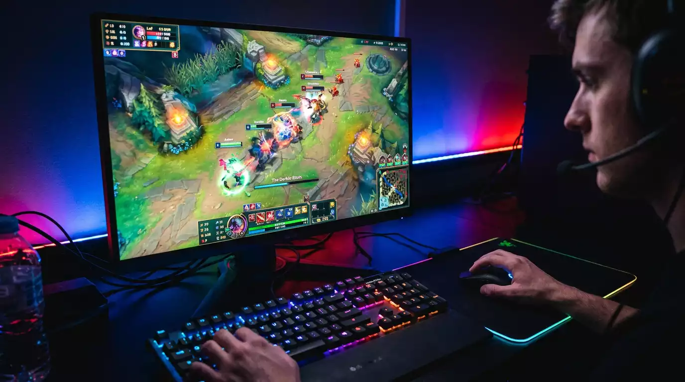 Momento de acción en partida de League of Legends durante fase inicial del juego